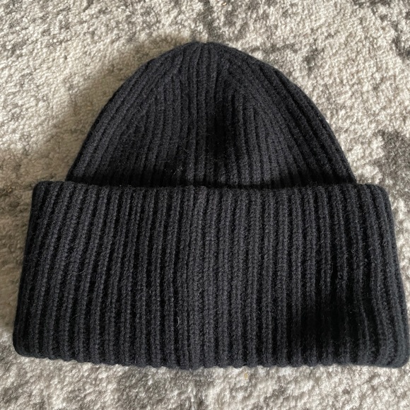 Acne Studios Pansy Face Patch Rib Wool Beanie - Picture 2 of 3